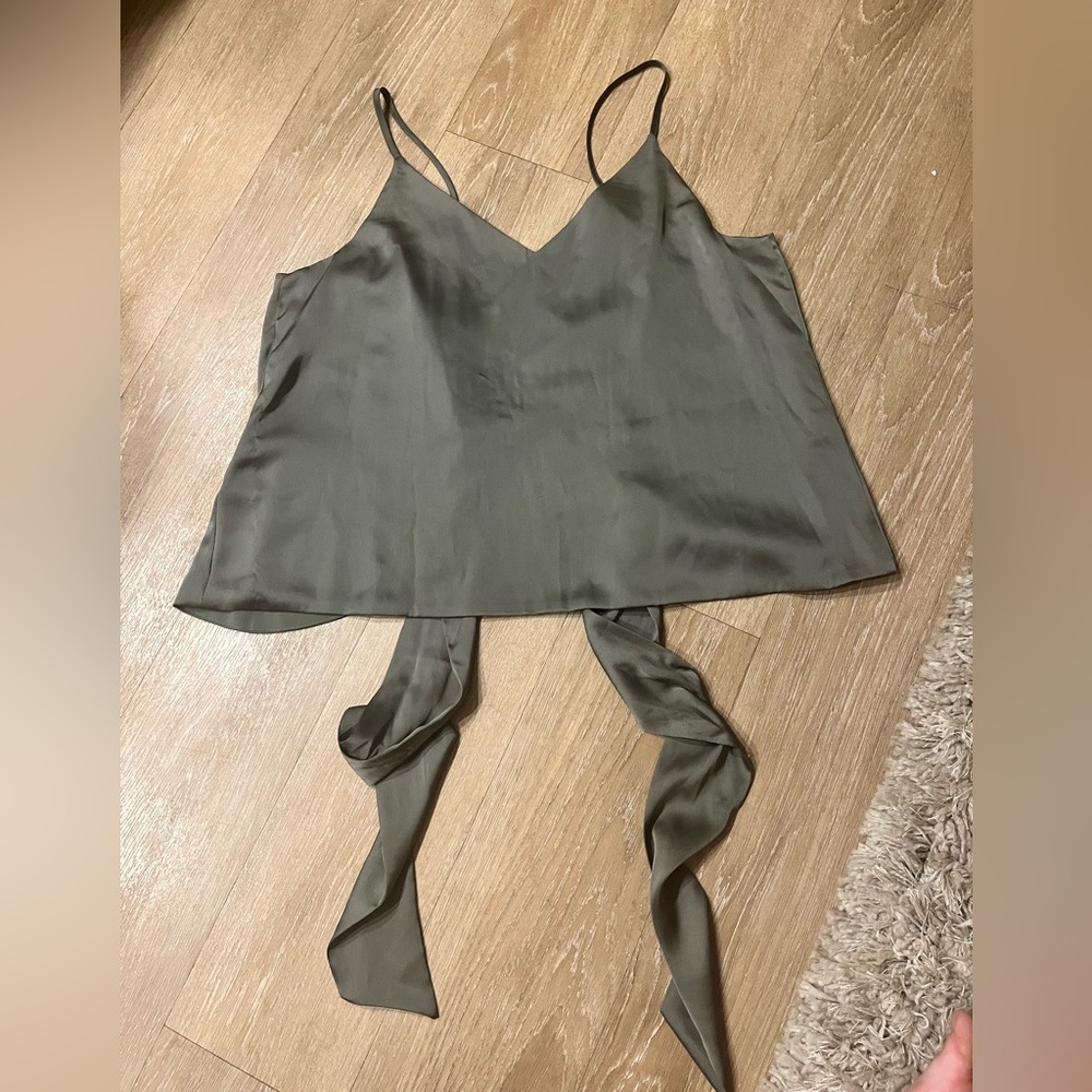 Green Silk Bow top